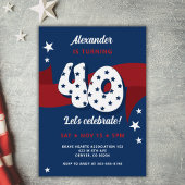 40e Verjaardagsfeest Patriottisch Rood Wit Blauw S Kaart