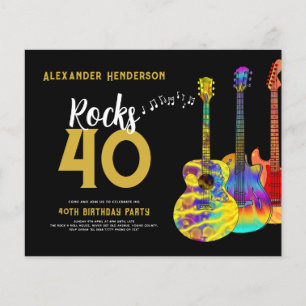 40e Verjaardagsfeest Rockstar Budget Flyer