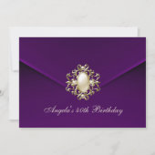 40e verjaardagsfeest Royal donkerpruim fluweel par Kaart (Voorkant)