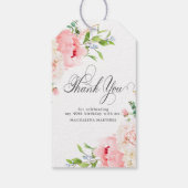 40e Verjaardagsfeest Roze Bloemstuk Aangepaste Fav Cadeaulabel (Achterkant)