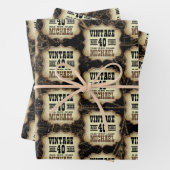 40e Verjaardagsfeest  thema aangepaste naam Inpakpapier Vel (In situ)