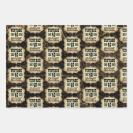 40e Verjaardagsfeest  thema aangepaste naam Inpakpapier Vel