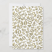 40e verjaardagsfeest thema - Goud en wit patroon Kaart (Achterkant)