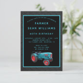 40e verjaardagsfeest van de  boer kaart (Staand voorkant)