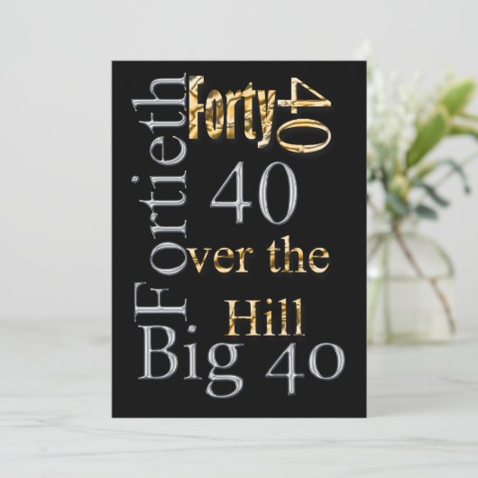 40e verjaardagsfeestdag hoofdartikel CUSTOMIZE Kaart (Staand voorkant)