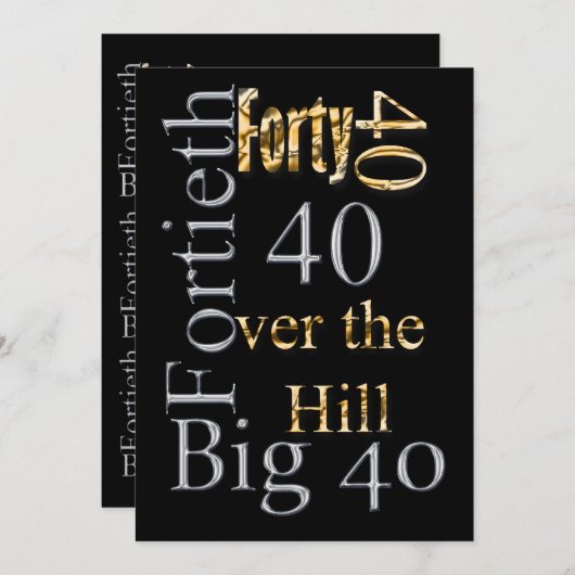40e verjaardagsfeestdag hoofdartikel CUSTOMIZE Kaart (Voorkant / Achterkant)