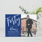 40e verjaardagsfeestfoto kaart (Staand voorkant)