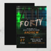 40e verjaardagsfeestideeën voor jongens kaart (Voorkant / Achterkant)