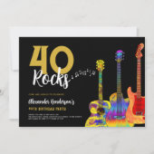 40e verjaardagsfeestje 40 Rocks gitaar Kaart (Voorkant)