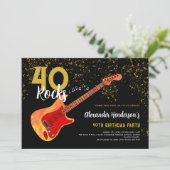 40e verjaardagsfeestje 40 Rocks Gouden Glitter Kaart (Staand voorkant)