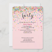 40e verjaardagsfeestje confetti uitnodiging (Voorkant)