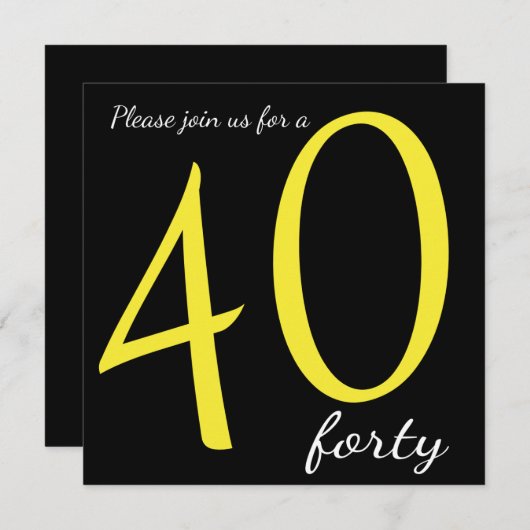 40e verjaardagsfeestje | DIY-tekst Kaart (Voorkant / Achterkant)