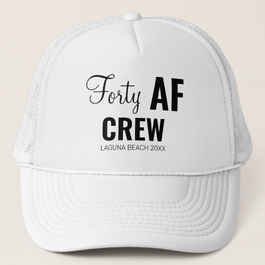 40e verjaardagsfeestje Forty AF Crew Squad Group G Trucker Pet (Voorkant)