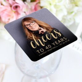 40e verjaardagsfeestje foto proost kartonnen onderzetters