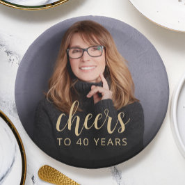 40e verjaardagsfeestje foto proost papieren bordje