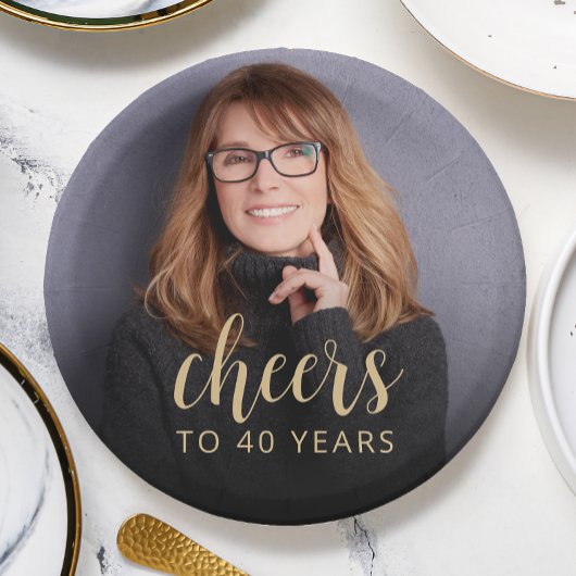 40e verjaardagsfeestje foto proost papieren bordje