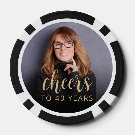 40e verjaardagsfeestje foto proost poker chips (Achterkant)