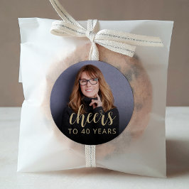 40e verjaardagsfeestje foto proost ronde sticker