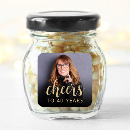 40e verjaardagsfeestje foto proost vierkante sticker