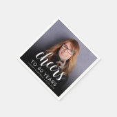 40e verjaardagsfeestje foto wit script gejuich servet (Hoek)