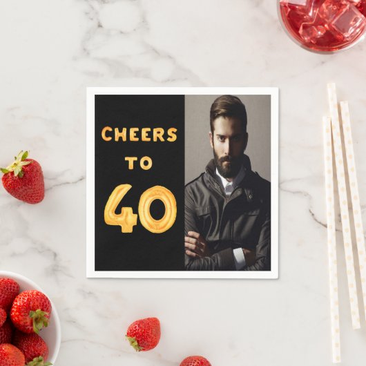 40e verjaardagsfeestje fotogouden bedriegers man m servet (Insitu)