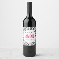 40e verjaardagsfeestje | Fun Black Stippen Pattern