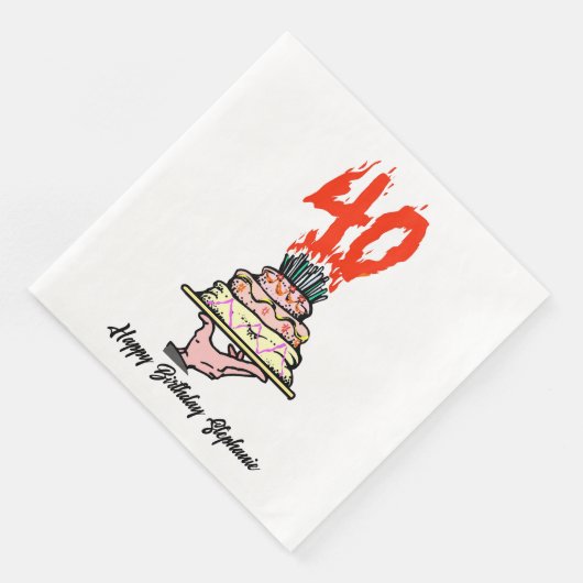40e verjaardagsfeestje gepersonaliseerd servet (Hoek)