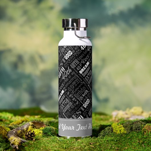 40e verjaardagsfeestje gepersonaliseerde geschenke waterfles (Buiten)