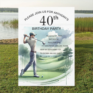 40e verjaardagsfeestje Golfer Volwassene Sporten G Kaart