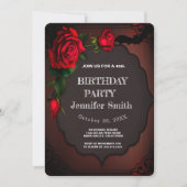 40e verjaardagsfeestje Gothic Red Rose Kaart (Voorkant)