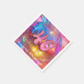 40e verjaardagsfeestje Gouden Roze Glitter Disco B Servet (Hoek)