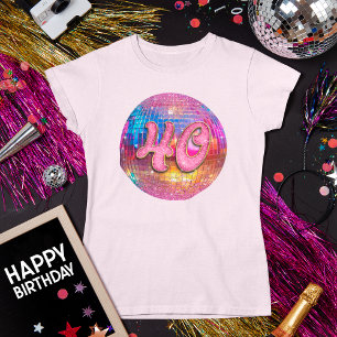 40e verjaardagsfeestje Gouden Roze Glitter Disco B T-shirt