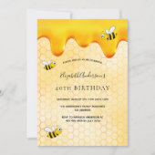 40e verjaardagsfeestje honingraat bijen met zoete  kaart (Voorkant)