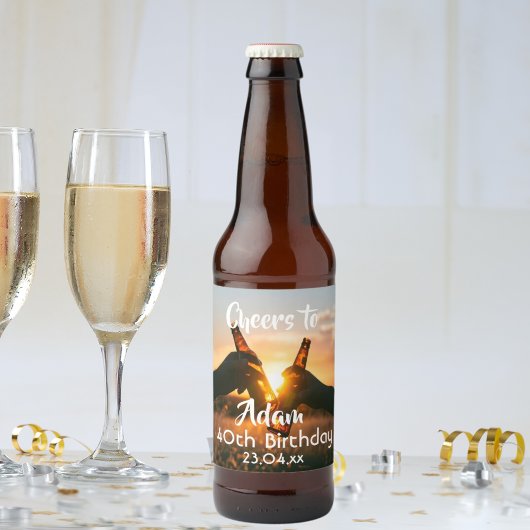 40e verjaardagsfeestje jongens foto's bier etiket
