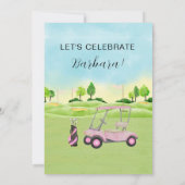 40e verjaardagsfeestje Lady Golfer thema uitnodigi Kaart (Achterkant)