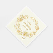 40e verjaardagsfeestje Luxe Goud Roos Ivoor Cockta Servet (Hoek)