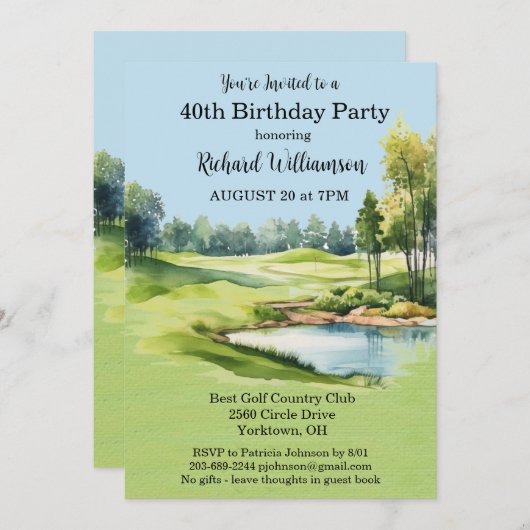 40e verjaardagsfeestje Mannen Kaart (Voorkant / Achterkant)