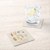 40e verjaardagsfeestje Mooie waterverf cocktail Kartonnen Onderzetters (Insitu)