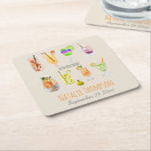 40e verjaardagsfeestje Mooie waterverf cocktail Kartonnen Onderzetters (Schuin)