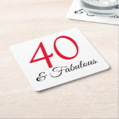40e verjaardagsfeestje onderzetter (Schuin)