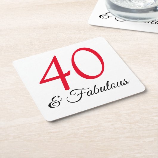 40e verjaardagsfeestje onderzetter (Schuin)