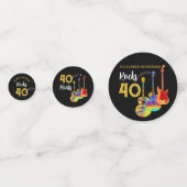 40e verjaardagsfeestje Rock and Roll gepersonalise Confetti (Voorkanten)