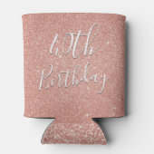 40e verjaardagsfeestje Roos gouden blush roze glit Blikjeskoeler (Achterkant)