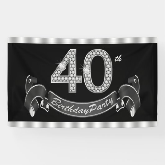 40e verjaardagsfeestje spandoek (Horizontaal)