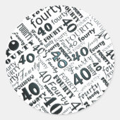 40e verjaardagsfeestje Sticker (Voorkant)