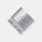 40e verjaardagsfeestje zilveren strik servet (Hoek)