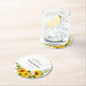 40e verjaardagsfeestje Zonnebloem Daisy Custom Kartonnen Onderzetters (Insitu)