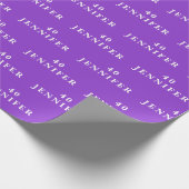 40e Verjaardagsfeestnaam Paarse Modern Pattern Cadeaupapier (Hoek)