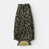 40e Verjaardagsfeestnummer Patroon Goud en Zwart Flesjeskoeler (Achterkant)