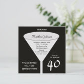 40e Verjaardagsfeestuitnodiging Een Toast voor 40 Kaart (Staand voorkant)